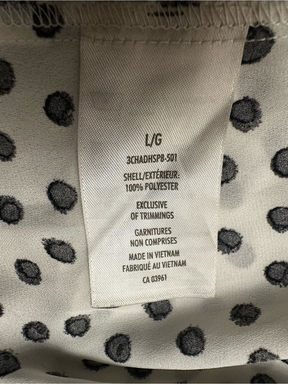 Denver Hayes White Dress with Black Polka Dots and Peplum Hem #286 - Picture 6 of 7